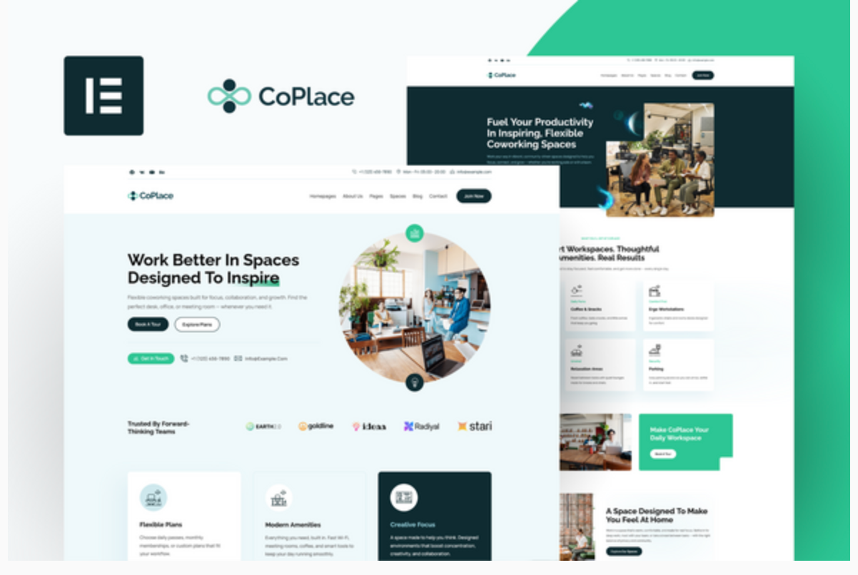 CoPlace - Co-Working Space Elementor Template Kit