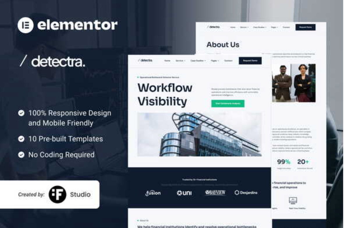 Detectra – Business Process Optimization Elementor Template Kit