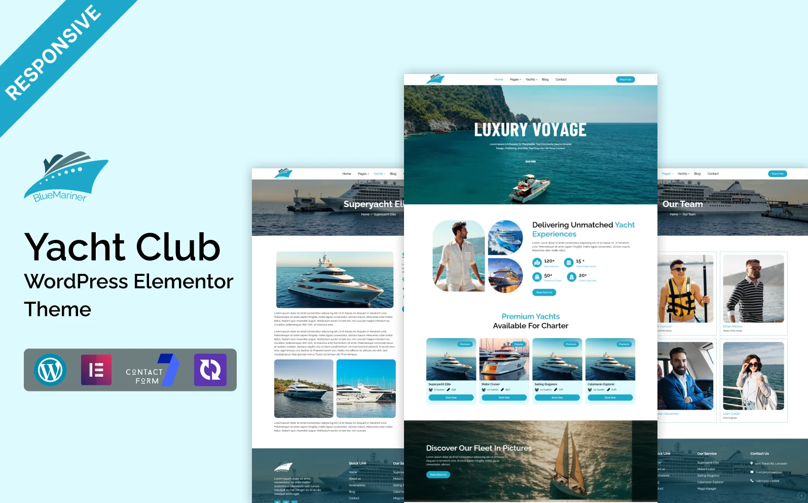 BlueMariner - Yacht Club WordPress Elementor Theme