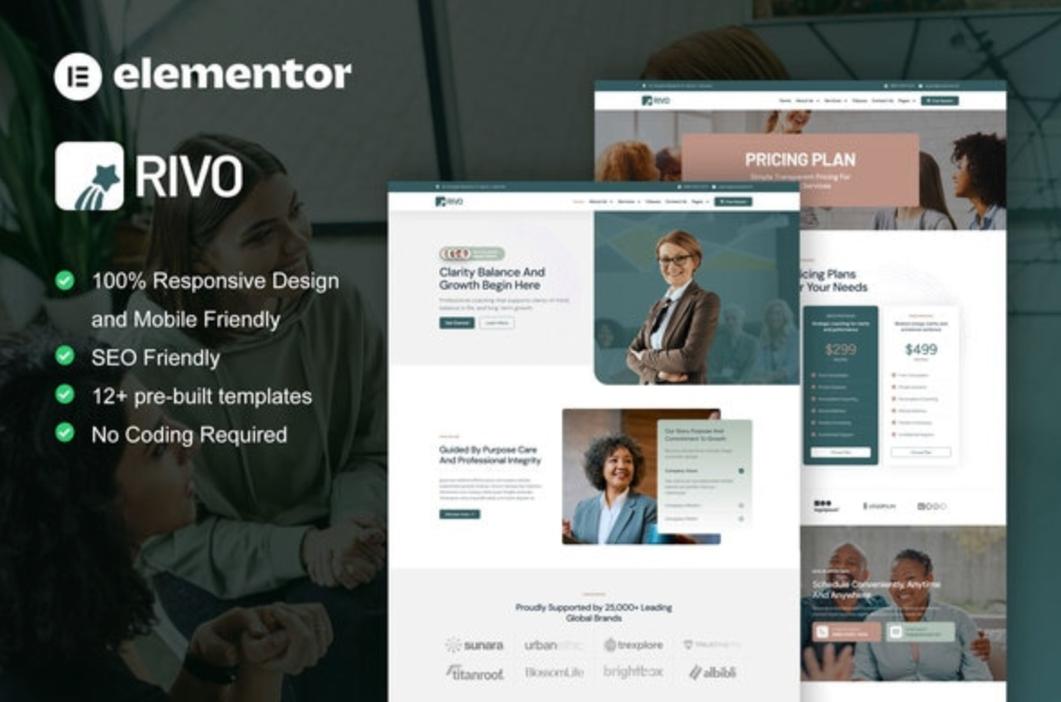 Rivo - Life Coach and Consulting Elementor Template Kit