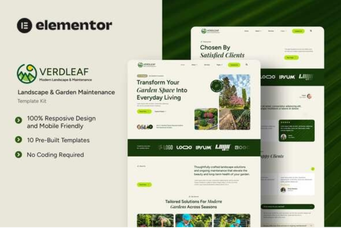 Verdleaf - Landscape & Garden Maintenance Elementor Tempate Kit