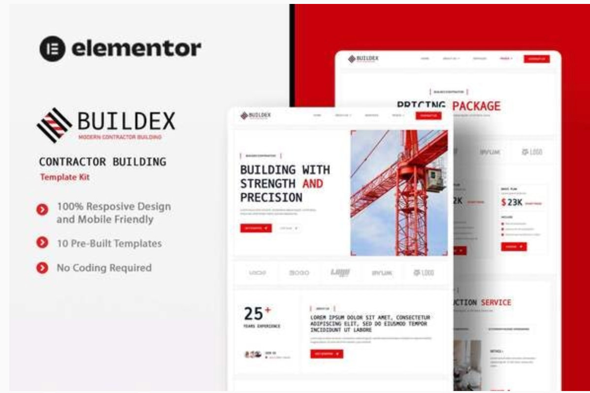 Buildex - Contractor Building Elementor Template Kit