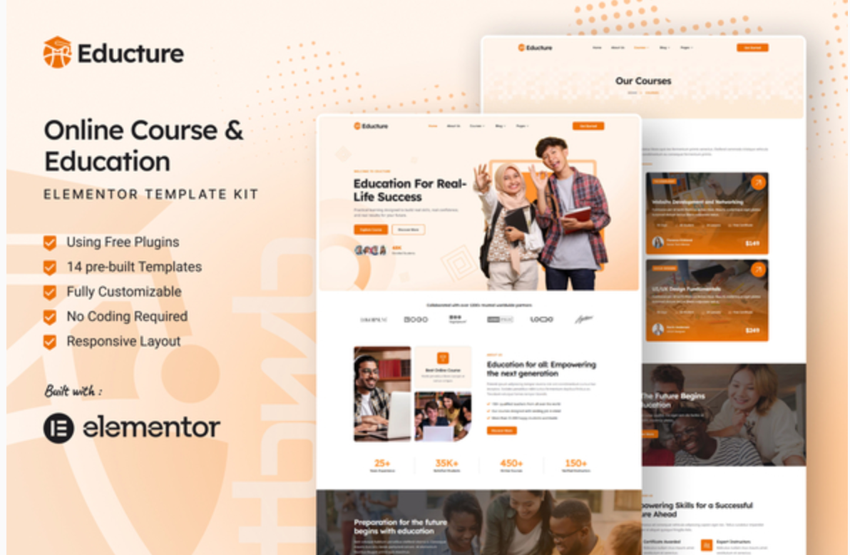 Educture - Online Course & Education Elementor Template Kit