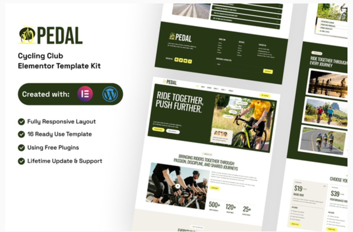 Pedal - Cycling Club Elementor Template Kit