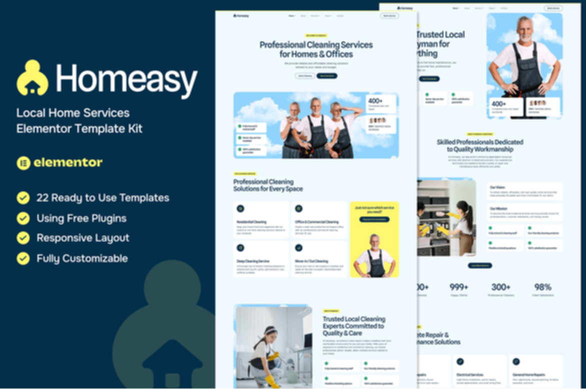 Homeasy - Local Home Services Elementor Template Kit