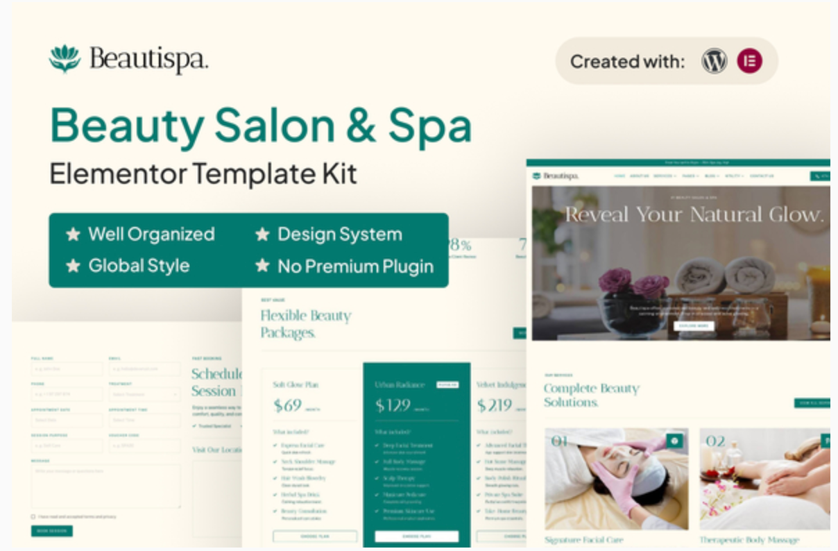 Beautispa - Beauty Salon & Spa Elementor Template Kit