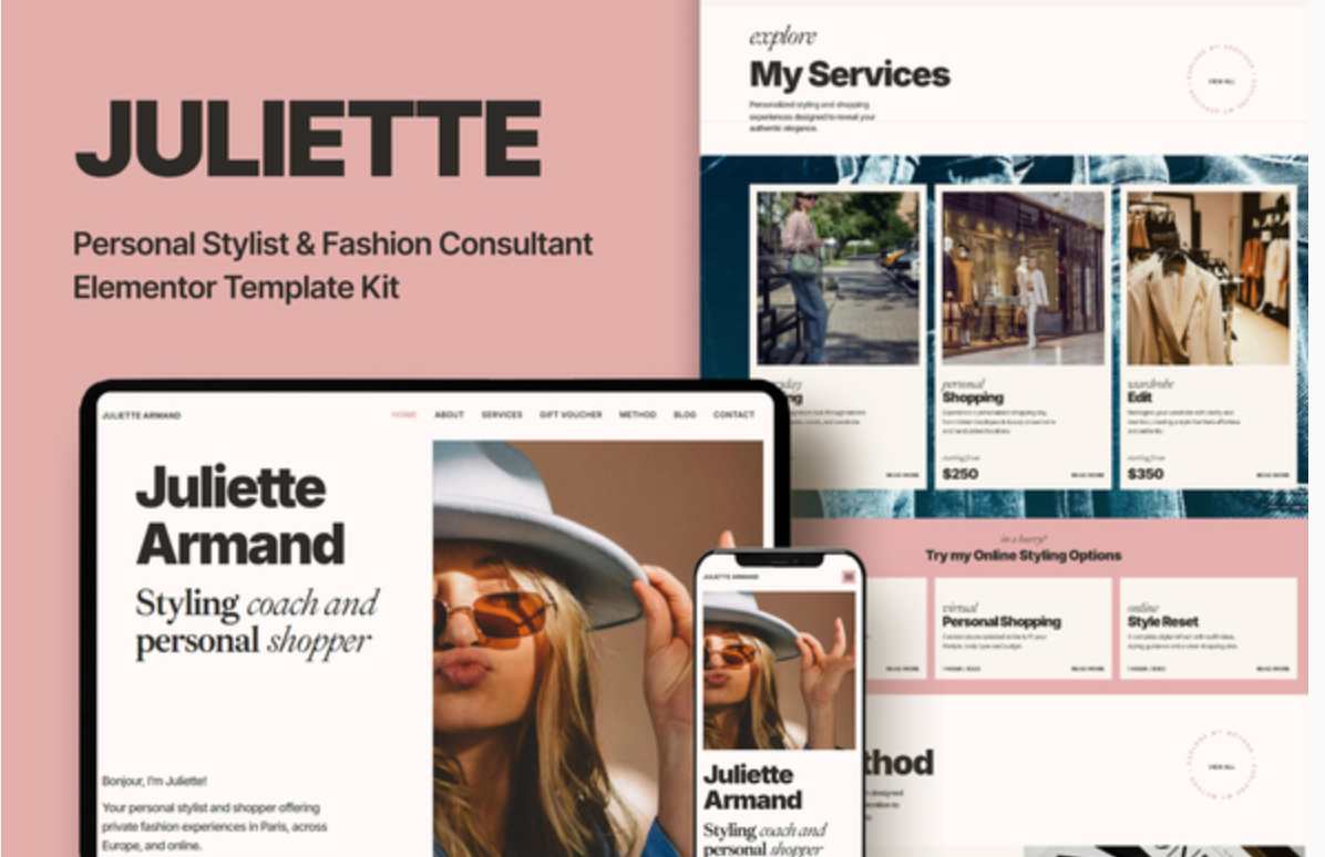 Juliette – Personal Stylist & Fashion Consultant Elementor Pro Template Kit