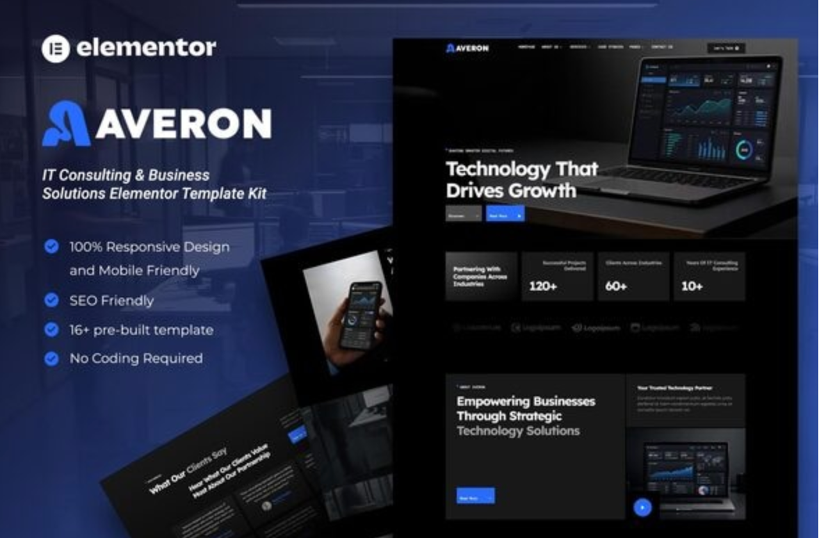 Averon – IT Consulting & Business Solutions Elementor Template Kit